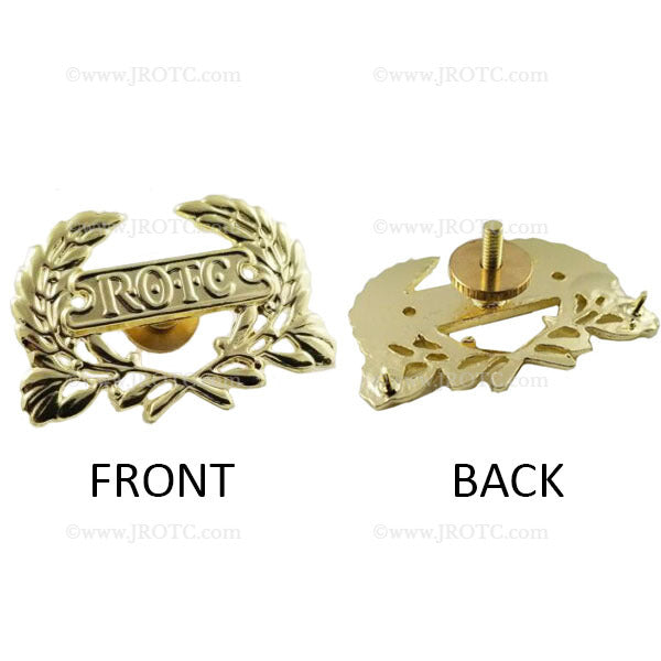 ROTC Wreath Gold Screw Back (Each) - JROTC.com