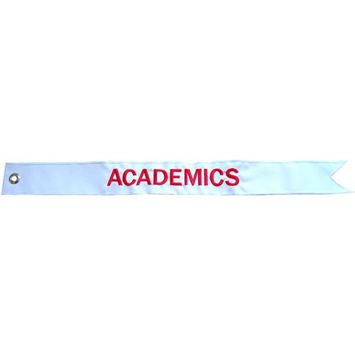 JROTC Army - Academics Streamer - White with red text