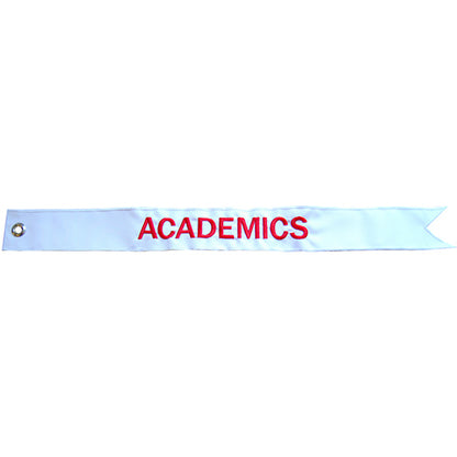 JROTC Army - Academics Streamer - White with red text
