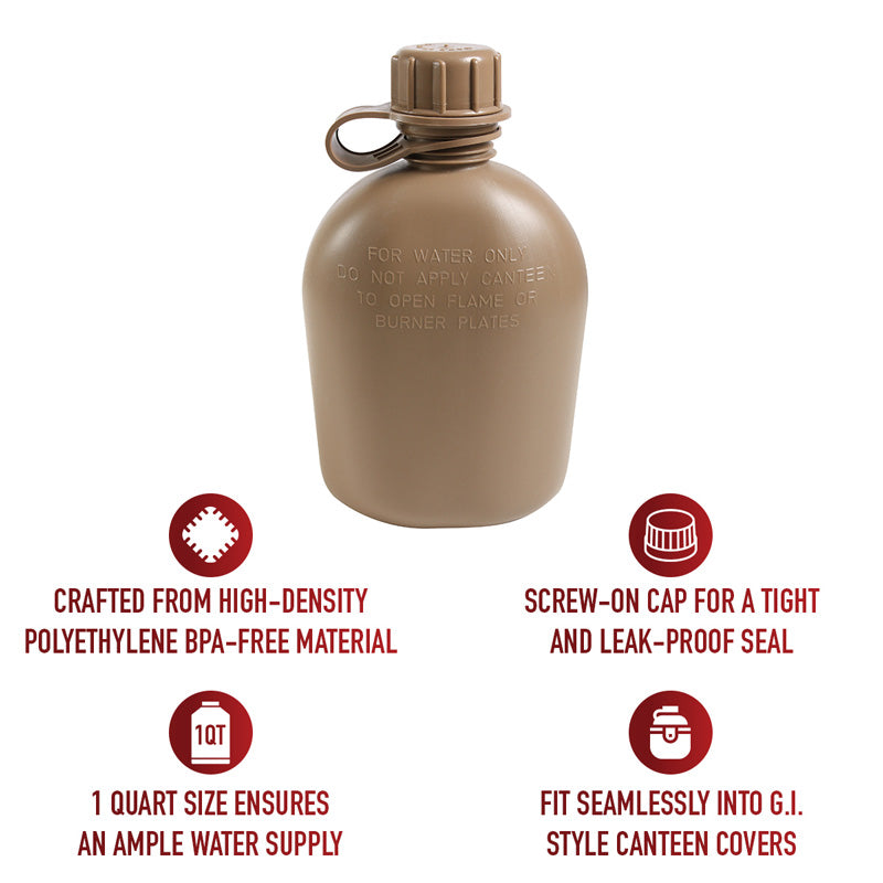 Canteen 1 QT & Coyote Brown Cover (12 sets) - JROTC.com
