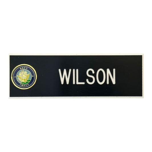 Navy with crest smooth 1x3 name plates