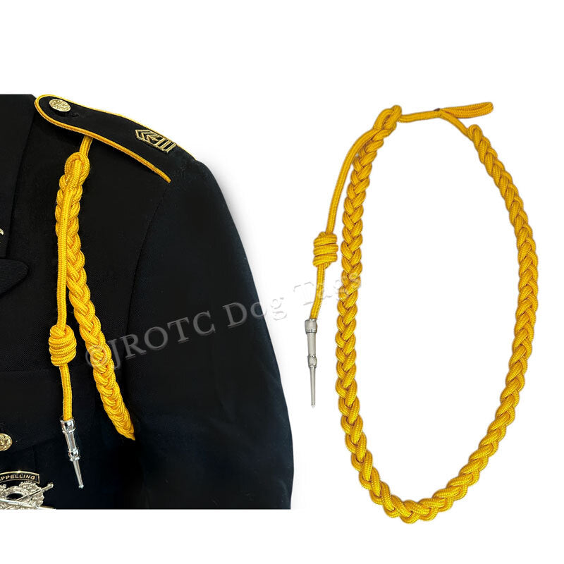 Lanyard Fourragere with Silver or Gold Tip (Button Loop) Select Color (Each)