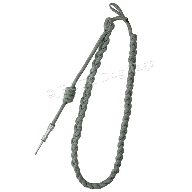 Lanyard Fourragere with Silver or Gold Tip (Button Loop) Select Color (Each)