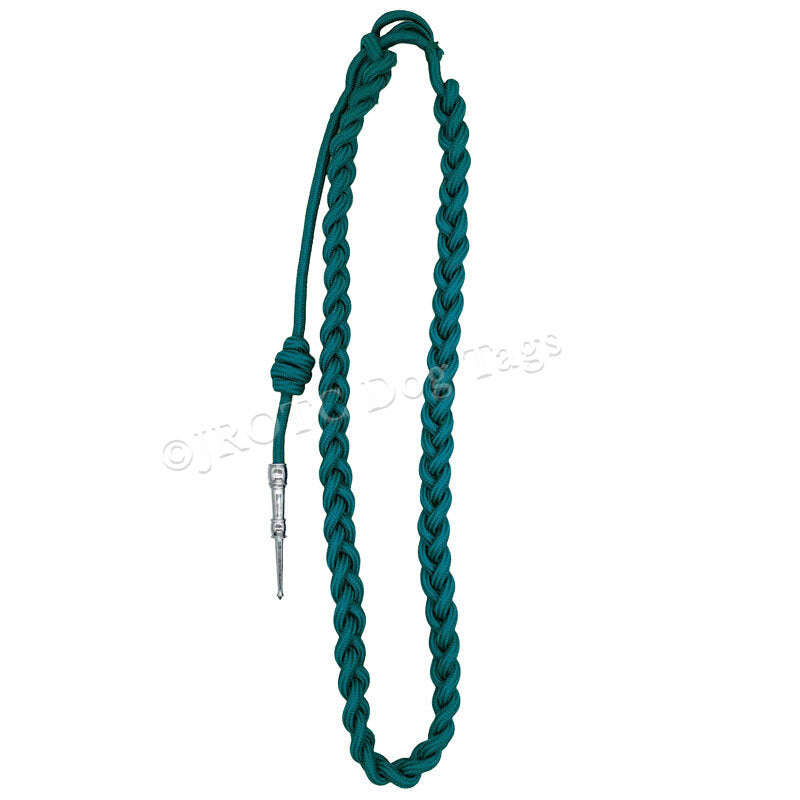 Lanyard Fourragere with Silver or Gold Tip (Button Loop) Select Color (Each)