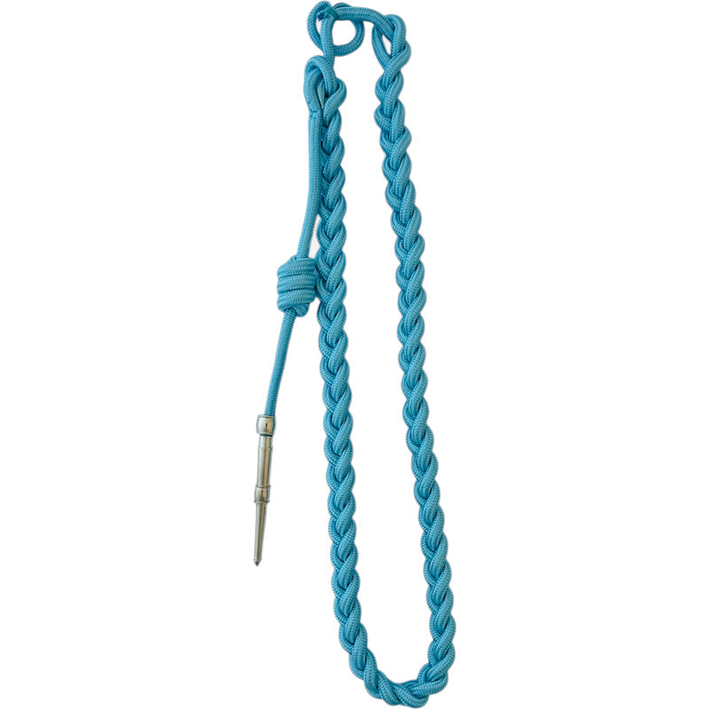 Lanyard Fourragere with Silver or Gold Tip (Button Loop) - Select Color