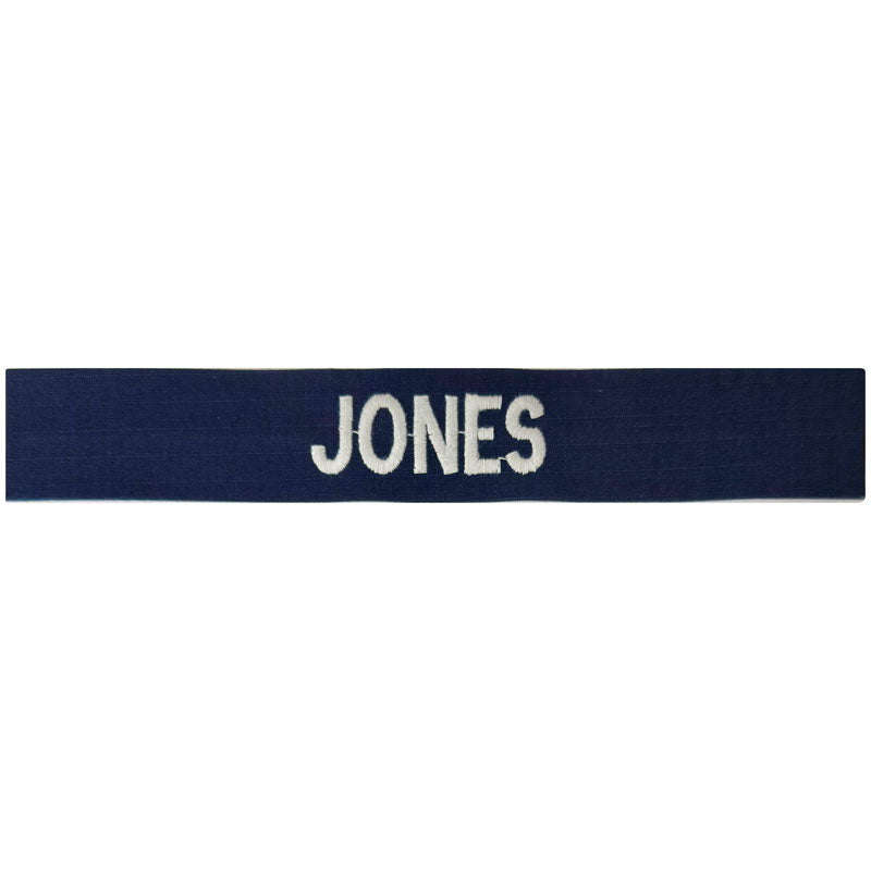 Custom Enlisted Navy Blue Name Tape Sew On (Each) (Takes About 3-4 Weeks)