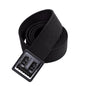 72 Inches Black Belt With Open Face Black Buckle Extra Long Unisx [JDT-05-005]