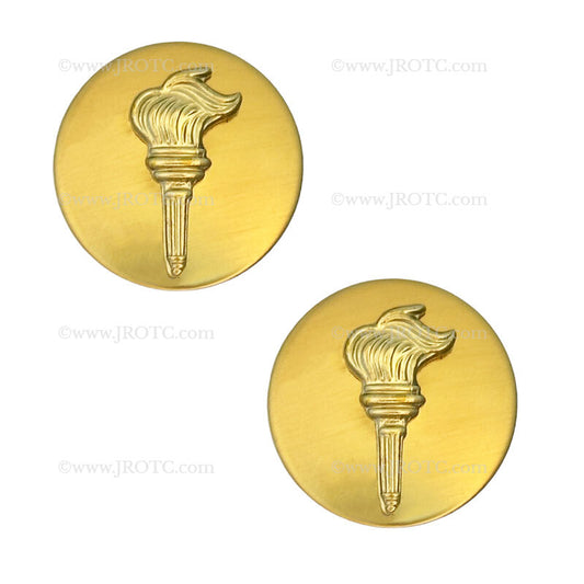 JROTC Collar Device Brass Enlisted Torch (Pr)