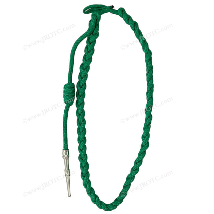 Lanyard Fourragere with Silver or Gold Tip (Button Loop) Select Color (Each)