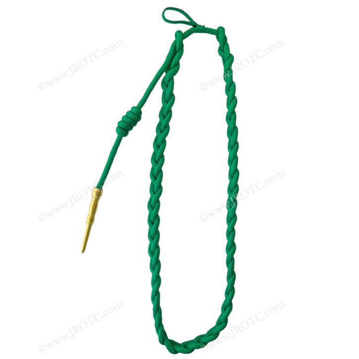 Lanyard Fourragere with Silver or Gold Tip (Button Loop) Select Color (Each)