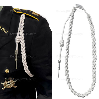 Lanyard Fourragere with Silver or Gold Tip (Button Loop) Select Color (Each)