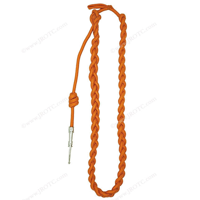 Lanyard Fourragere with Silver or Gold Tip (Button Loop) Select Color (Each)