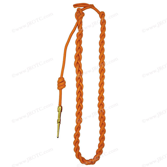 Lanyard Fourragere with Silver or Gold Tip (Button Loop) Select Color (Each)