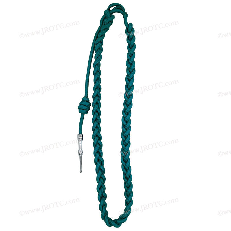 Lanyard Fourragere with Silver or Gold Tip (Button Loop) Select Color (Each)