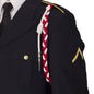 Lanyard Fourragere with Silver or Gold Tip (Button Loop) - Select Color
