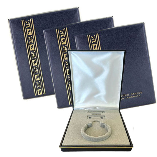 Small Military Blue Plastic Medal Presentation Box - 4 PK