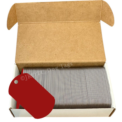 Embossable Red Dog Tags Blank (Box Of 100)