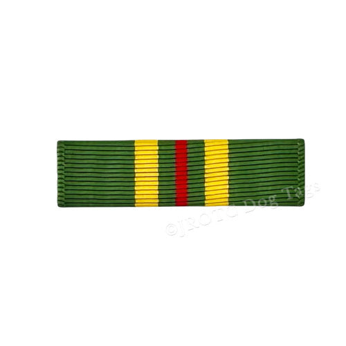 Green ribbon bar with yellow and red stripes on a white background