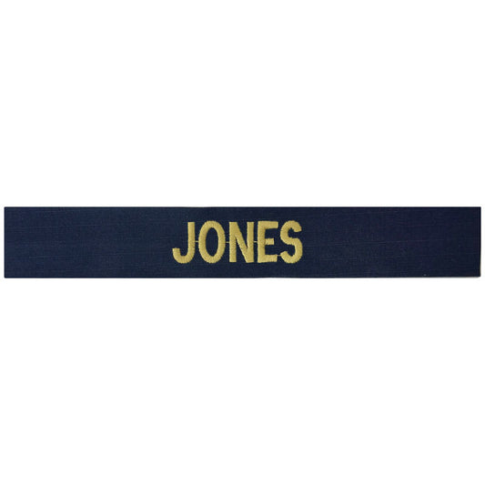 Officer Navy Blue Custom Name Tape Sew On (Each) (Takes About 3 Weeks)