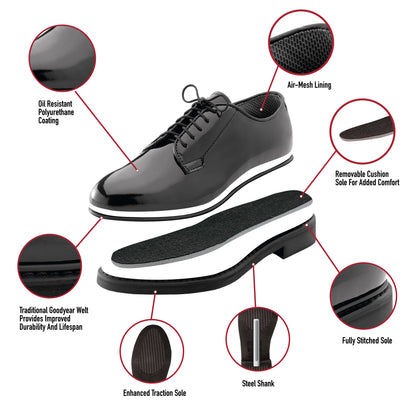 Budget Uniform Hi-Gloss Oxford Dress Shoe - Unisex