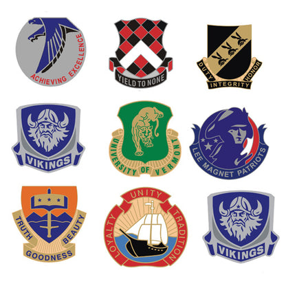 Custom DUI Crest Pins (100 Pack) (Takes 6-7 Weeks) - JROTC.com