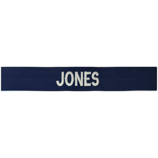 Custom Enlisted Navy Blue Name Tape Sew On (Each) (Takes About 3-4 Weeks)